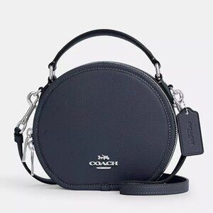 NWT COACH CO987 Canteen Crossbody Bag Refined Pebble Leather Silver/Denim Blue